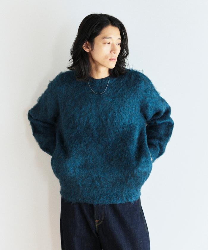 長毛針織圓領套頭衫