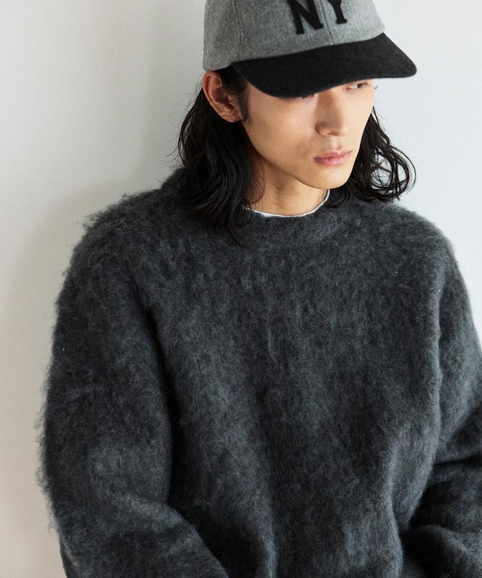 長毛針織圓領套頭衫