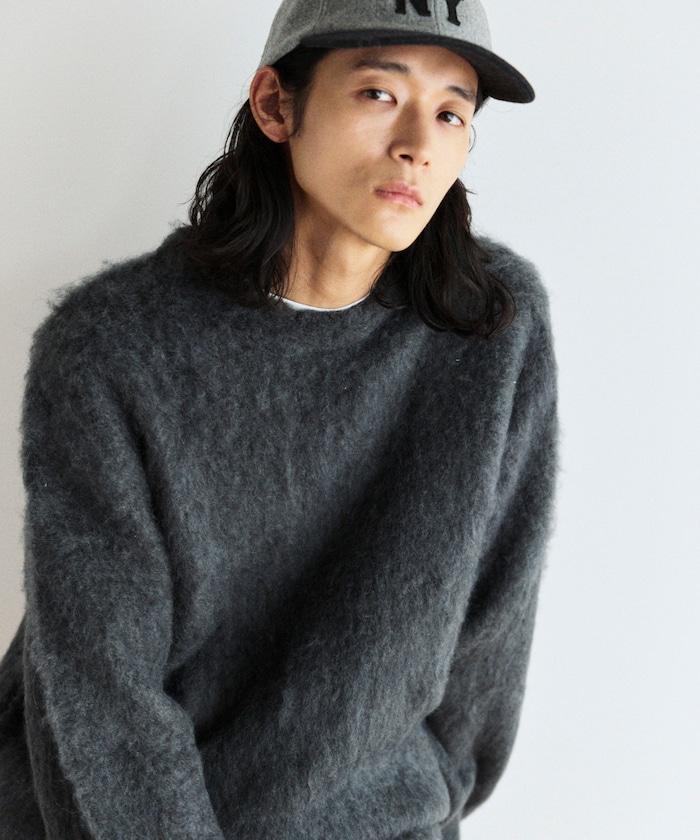 長毛針織圓領套頭衫