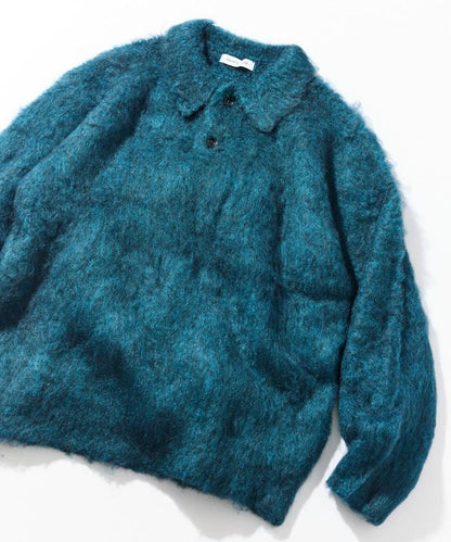 長絨毛針織POLO領毛衣