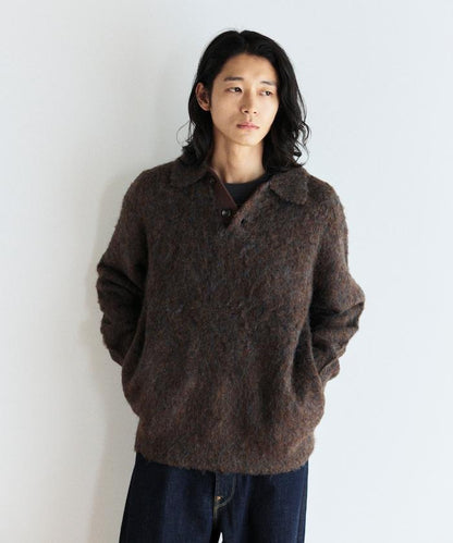 長絨毛針織POLO領毛衣