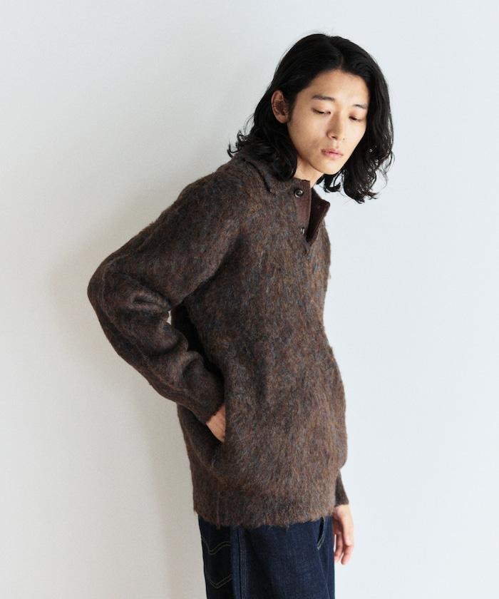 長絨毛針織POLO領毛衣