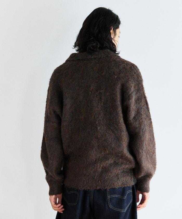 長絨毛針織POLO領毛衣