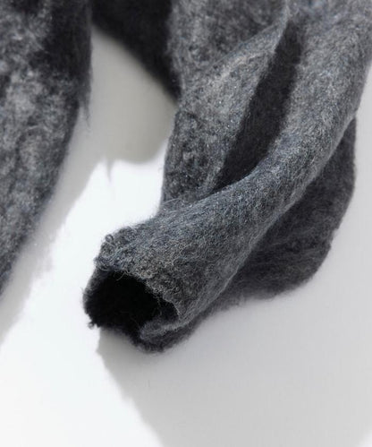 長毛針織休閒開衫