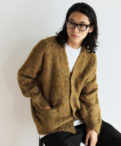 長毛針織休閒開衫