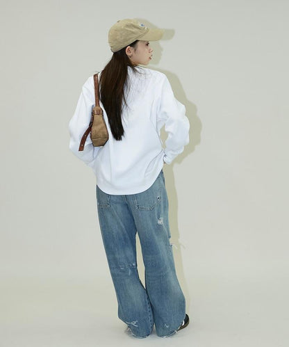 狗狗照片印花加絨衛衣套頭衫