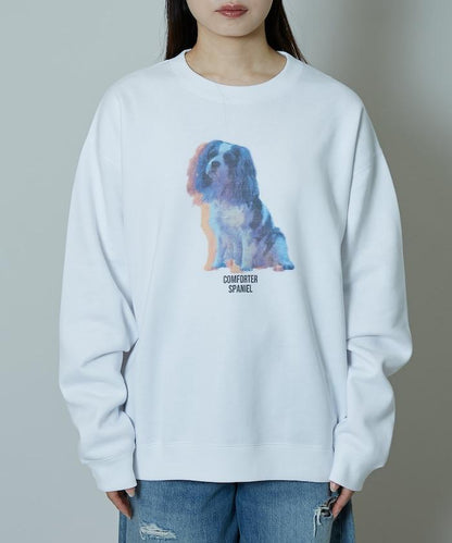 狗狗照片印花加絨衛衣套頭衫