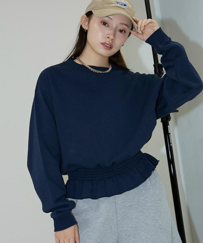 腰部抽繩衛衣套頭衫