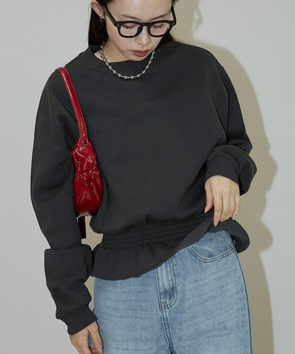 腰部抽繩衛衣套頭衫