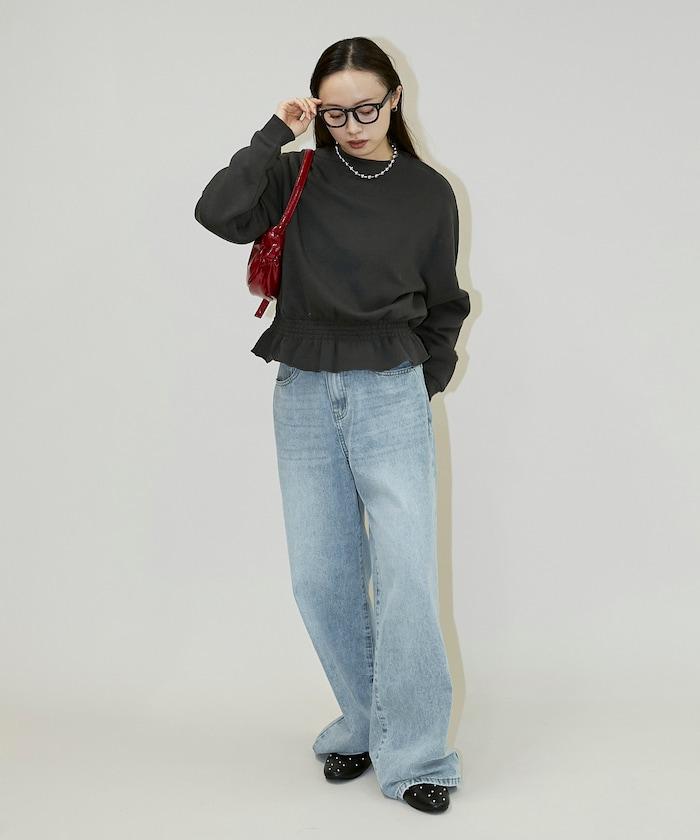 腰部抽繩衛衣套頭衫