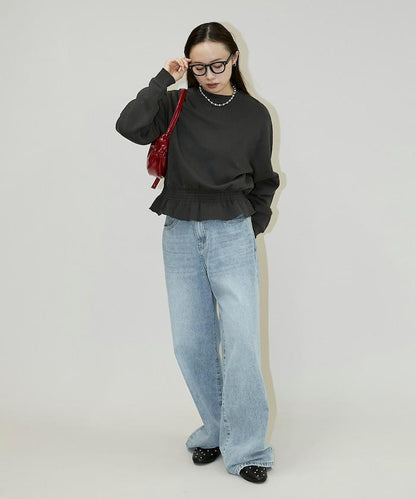 腰部抽繩衛衣套頭衫