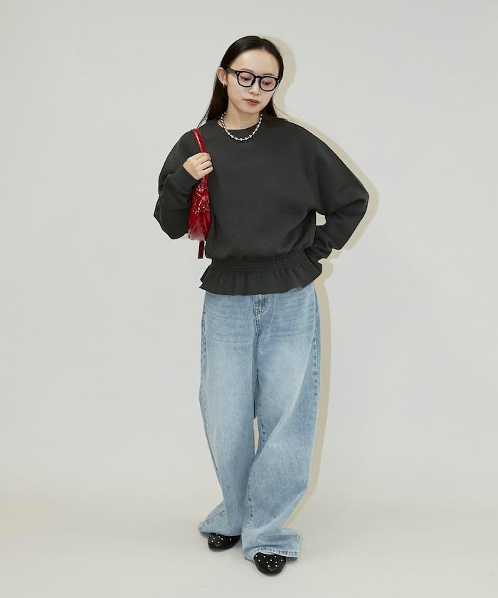 腰部抽繩衛衣套頭衫