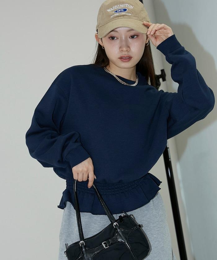 腰部抽繩衛衣套頭衫