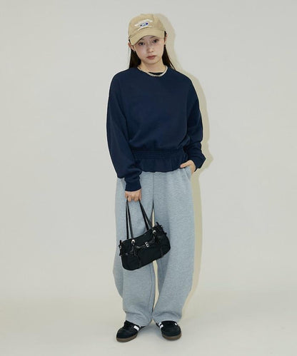 腰部抽繩衛衣套頭衫