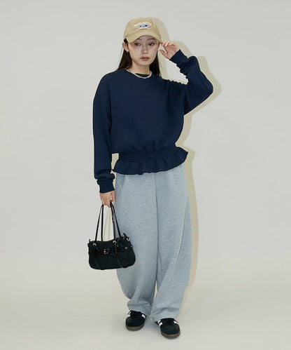 腰部抽繩衛衣套頭衫