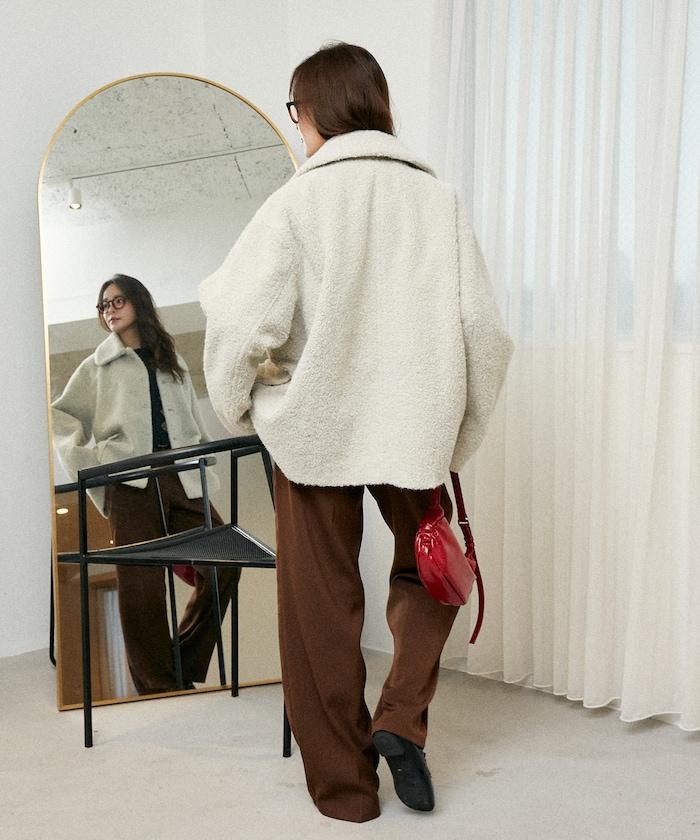 羊羔絨中長款外套