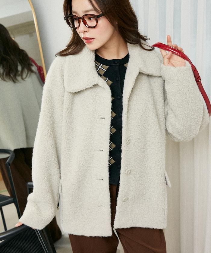 羊羔絨中長款外套