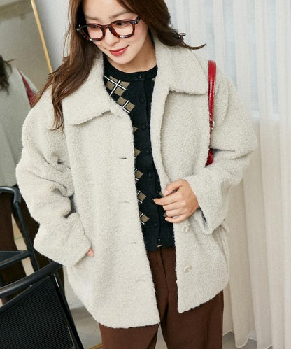 羊羔絨中長款外套