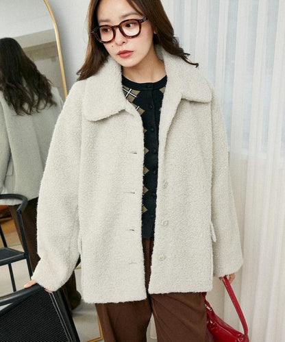 羊羔絨中長款外套