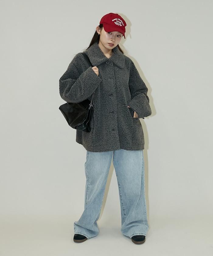 羊羔絨中長款外套