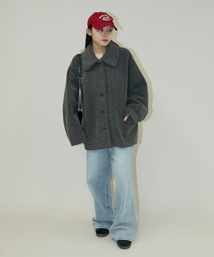 羊羔絨中長款外套