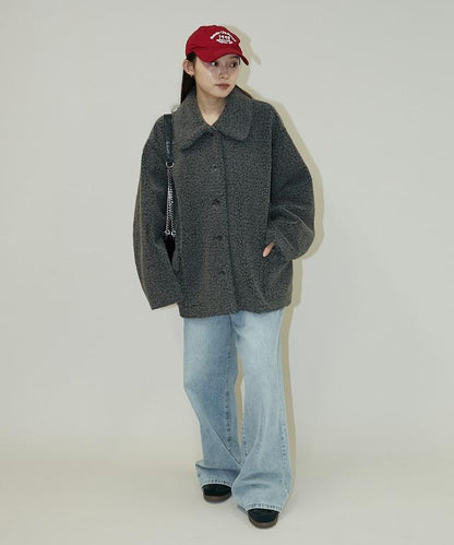 羊羔絨中長款外套