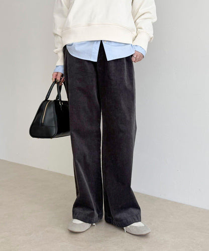 燈芯絨直筒褲