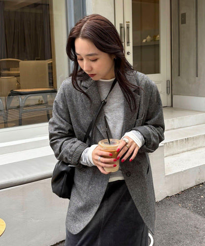 套裝可搭配粗花呢寬鬆夾克