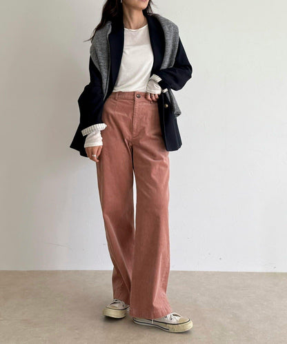 燈芯絨直筒褲