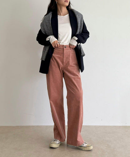 燈芯絨直筒褲