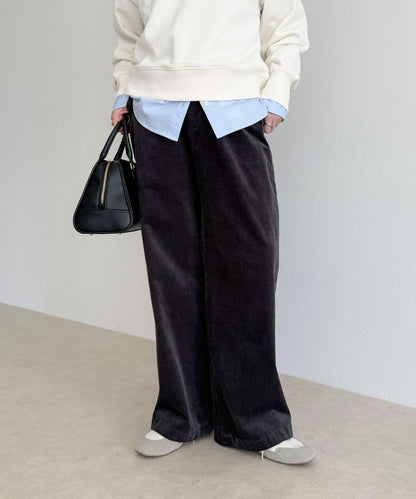 燈芯絨直筒褲