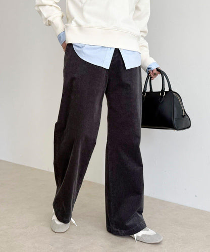 燈芯絨直筒褲