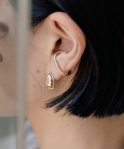 《スターリングシルバー使用》雙色變形圈式耳夾