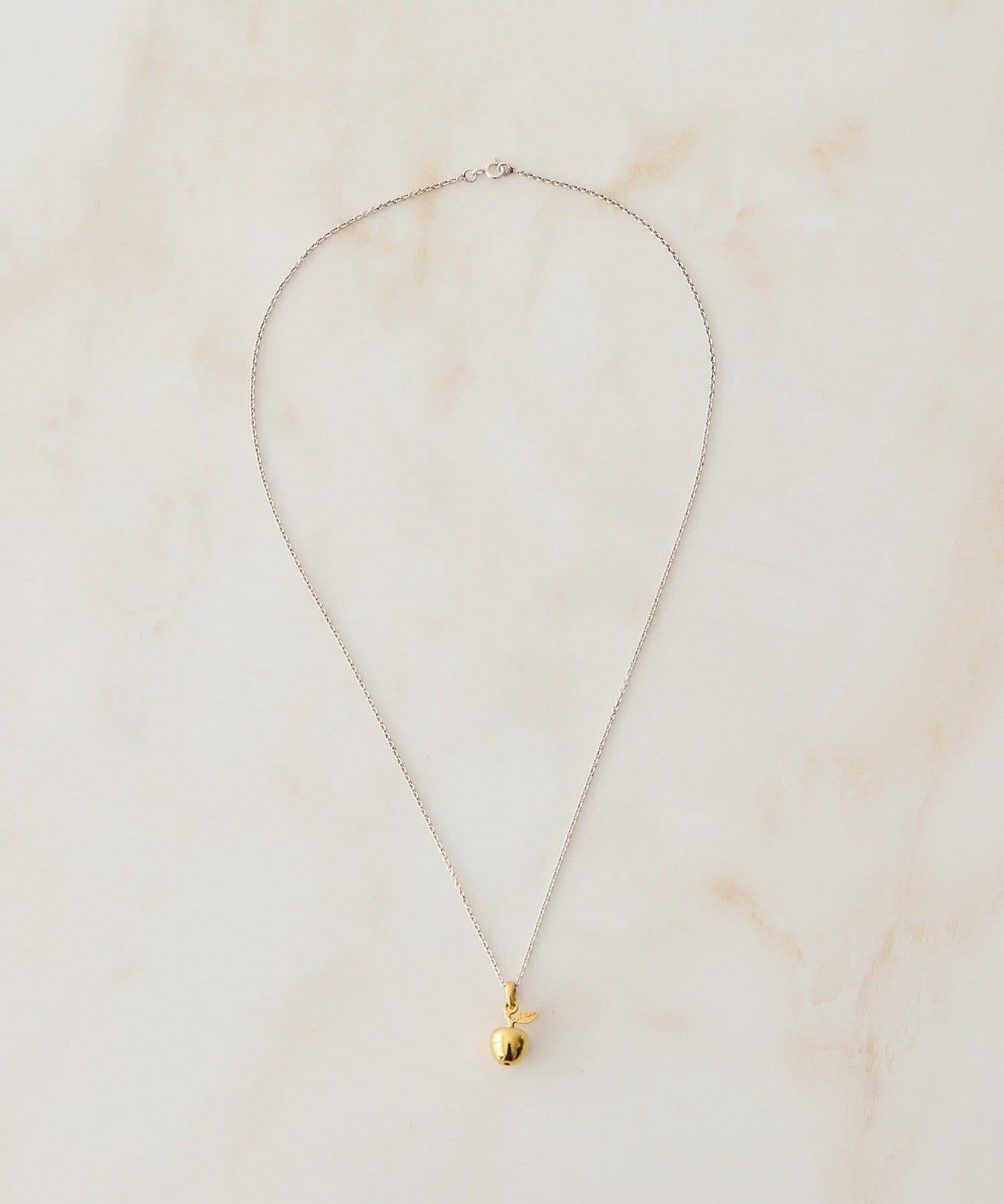 《スターリングシルバー使用》金色蘋果項鍊