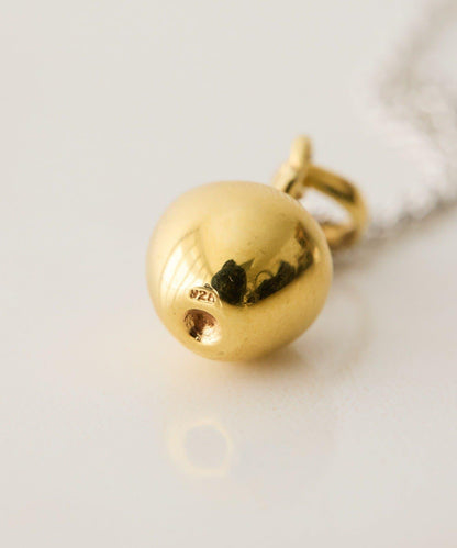 《スターリングシルバー使用》金色蘋果項鍊