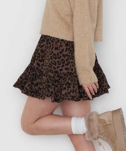 【RAY CASSIN】豹紋層疊迷你裙