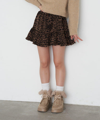 【RAY CASSIN】豹紋層疊迷你裙