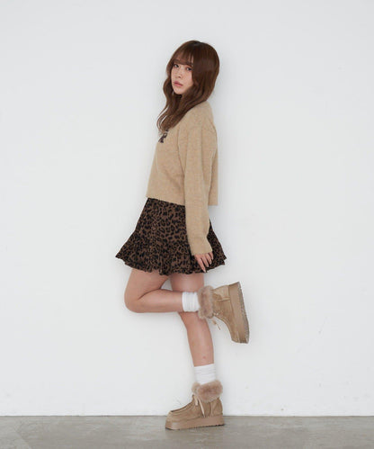 【RAY CASSIN】豹紋層疊迷你裙