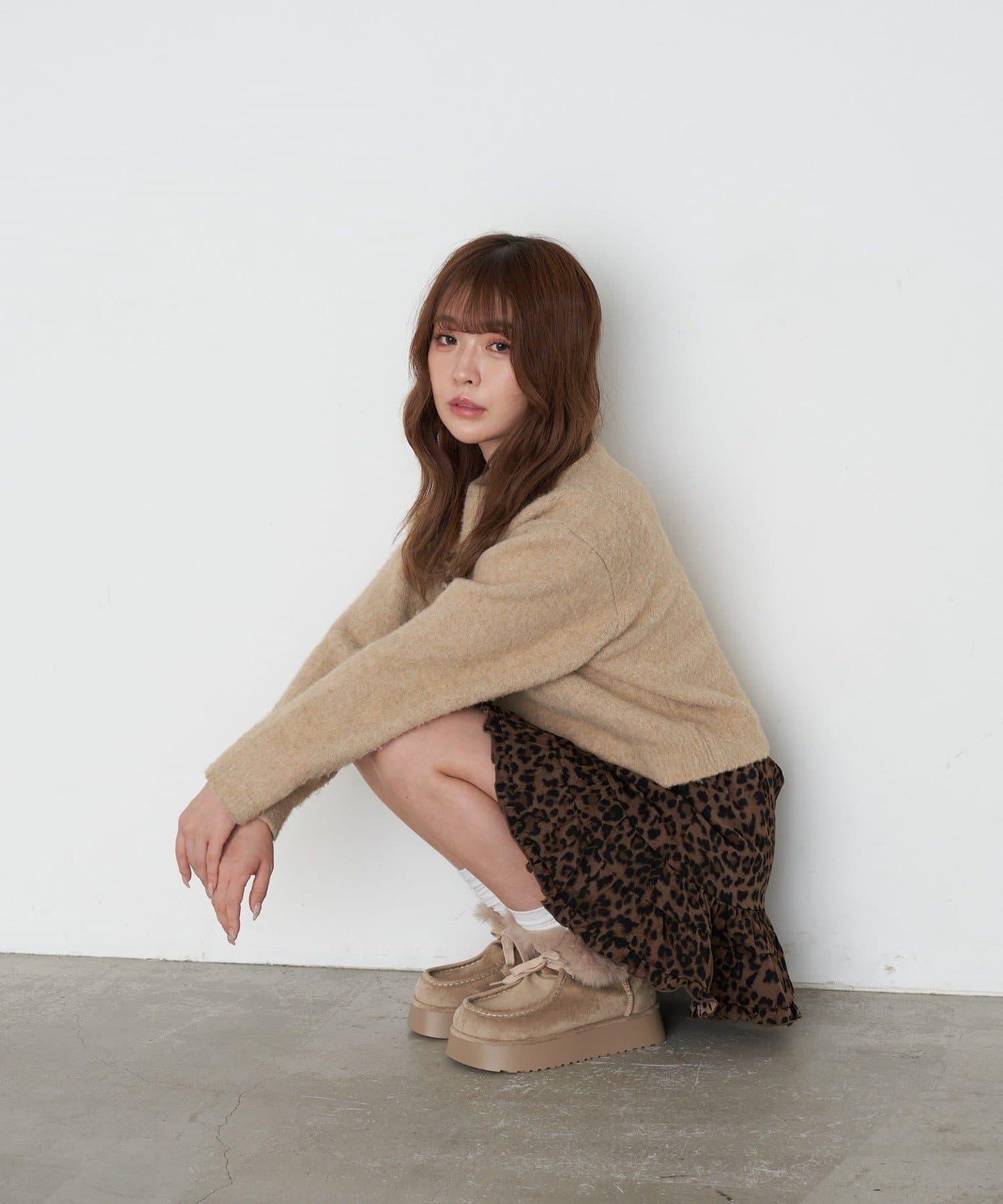 【RAY CASSIN】豹紋層疊迷你裙