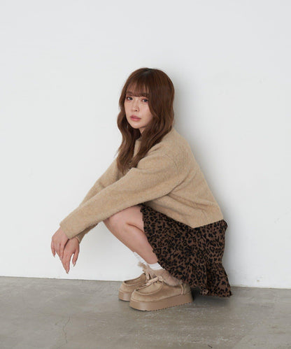 【RAY CASSIN】豹紋層疊迷你裙