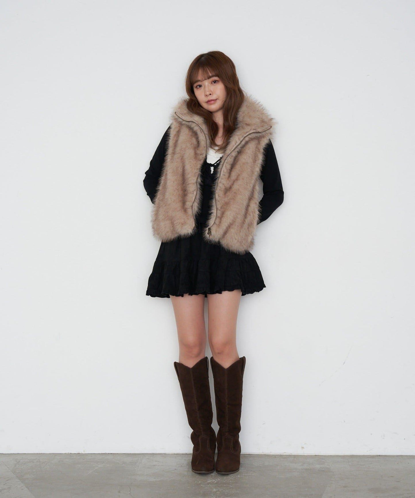 【RAY CASSIN】豹紋層疊迷你裙