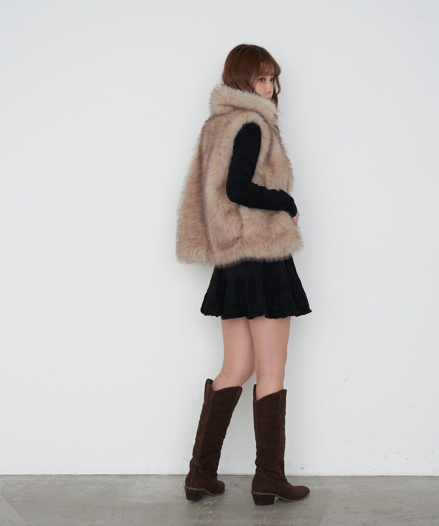 【RAY CASSIN】豹紋層疊迷你裙