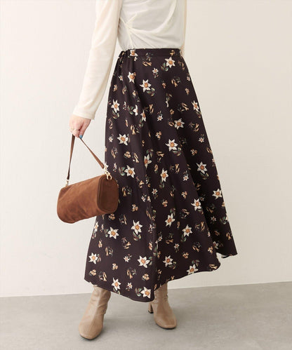 【natural couture】花卉印花喇叭裙