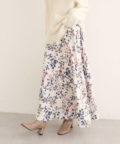 【natural couture】花卉印花喇叭裙