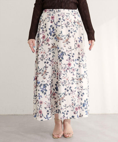【natural couture】花卉印花喇叭裙