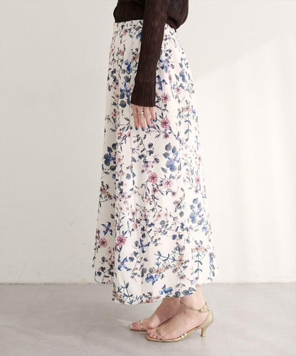 【natural couture】花卉印花喇叭裙