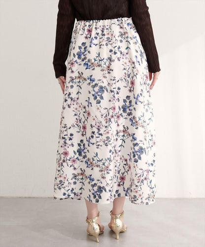 【natural couture】花卉印花喇叭裙