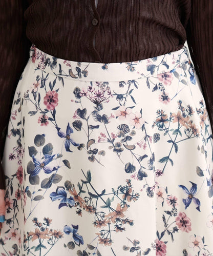 【natural couture】花卉印花喇叭裙
