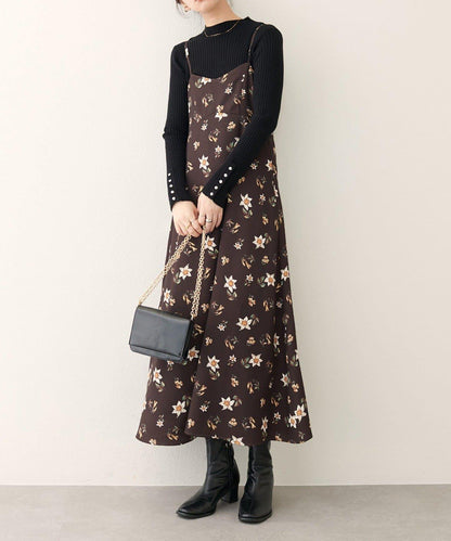 【natural couture】花卉圖案吊帶連衣裙