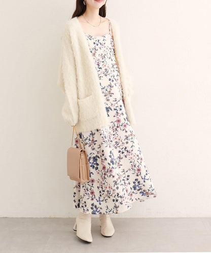 【natural couture】花卉圖案吊帶連衣裙